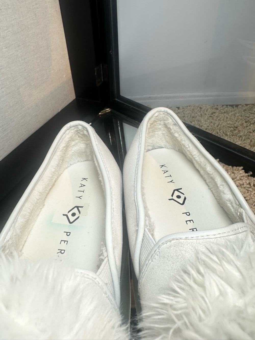 Katy Perry Owl Slip-On S suede Sneakers 7.5 white novelty - Picture 4 of 12